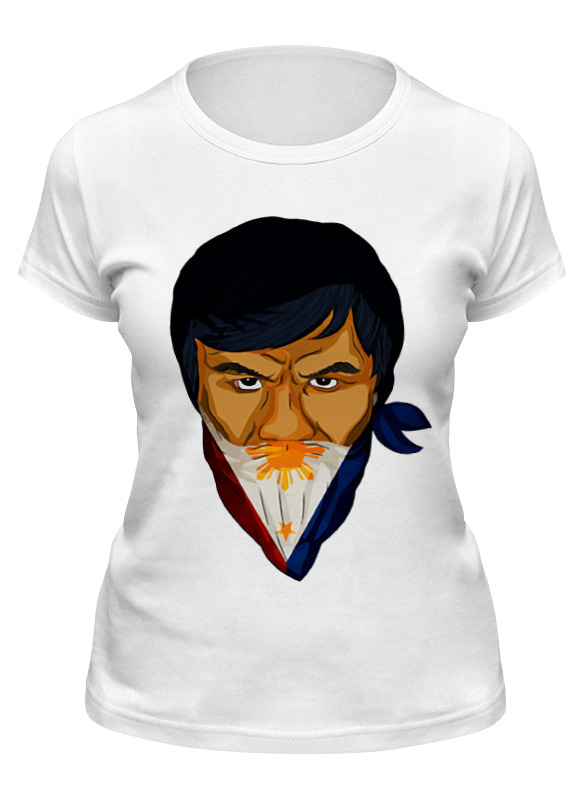 

Футболка женская Printio Мэнни пакьяо (pacman) белая L, Белый, Мэнни пакьяо (pacman)