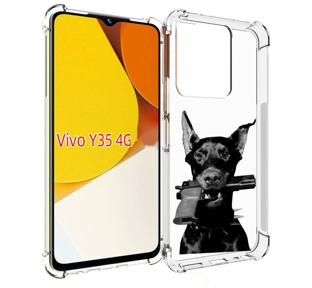 

Чехол MyPads доберман с пистолетом для Vivo Y35 4G 2022 / Vivo Y22, Прозрачный, Tocco