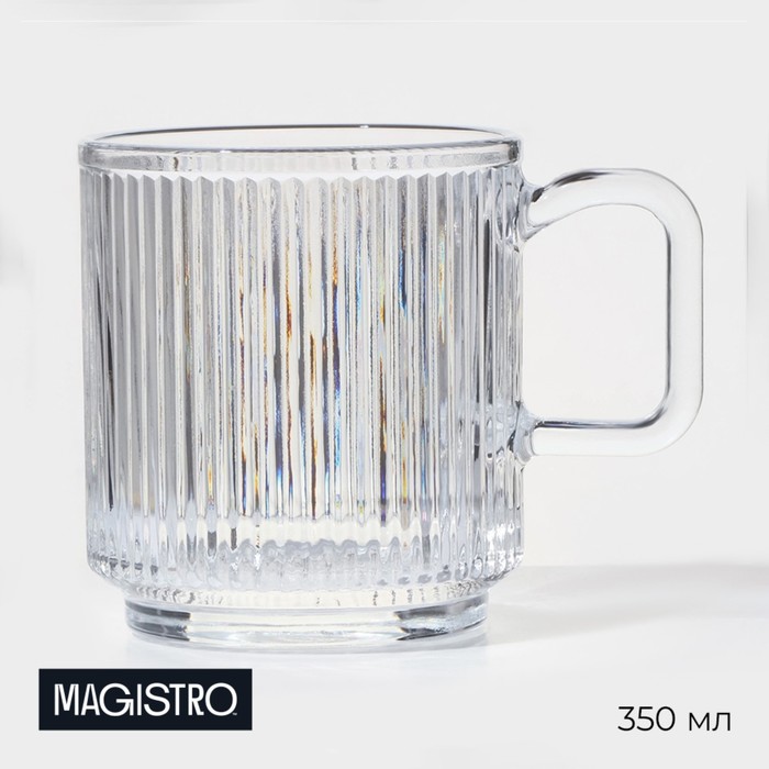 

Кружка стеклянная Magistro «Грани», 350 мл, 8,5x9,5 см