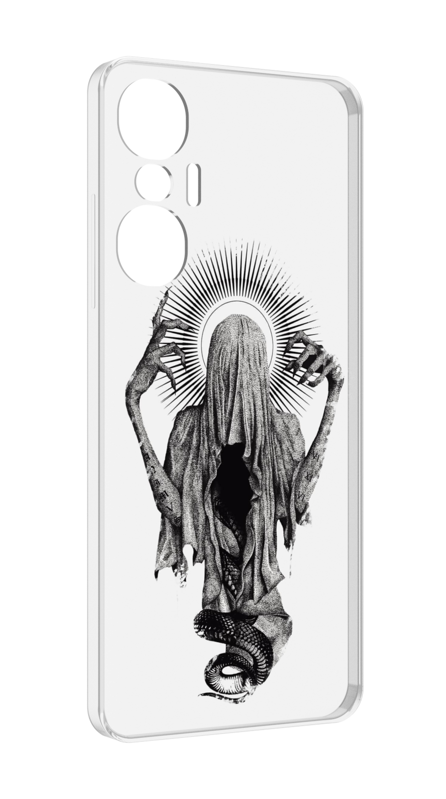 

Чехол MyPads страшная змея в мантии для Infinix Hot 20S противоударный, Tocco