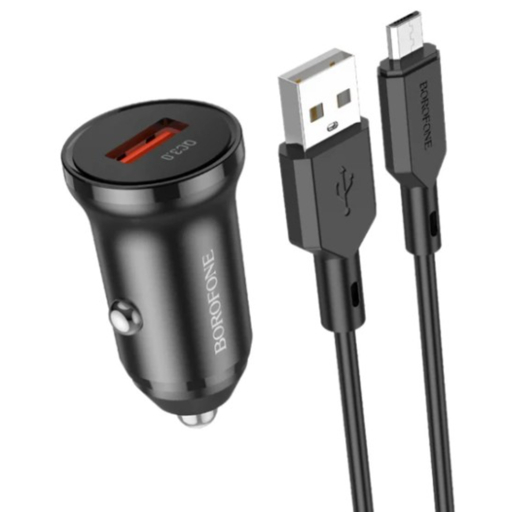

Автомобильное зарядное устройство Borofone BZ18 1USB 3.0A QC3.0 18W для micro USB Black, BZ18m