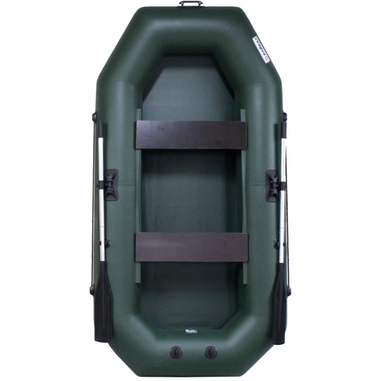 фото Лодка надувная гребная пвх под мотор с полом двухместная wavepro sp-280з зеленый