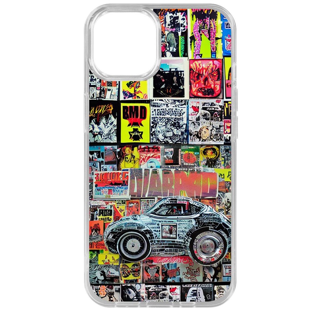 

Чехол-накладка Krutoff Clear Case Автопамфлет для iPhone 15, Прозрачный