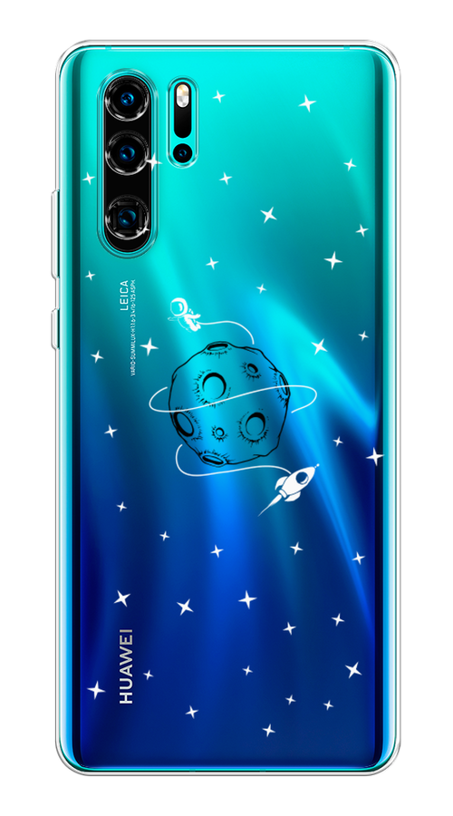 

Чехол на Huawei P30 Pro "Полет вокруг луны", Белый;серый;черный, 67650-2