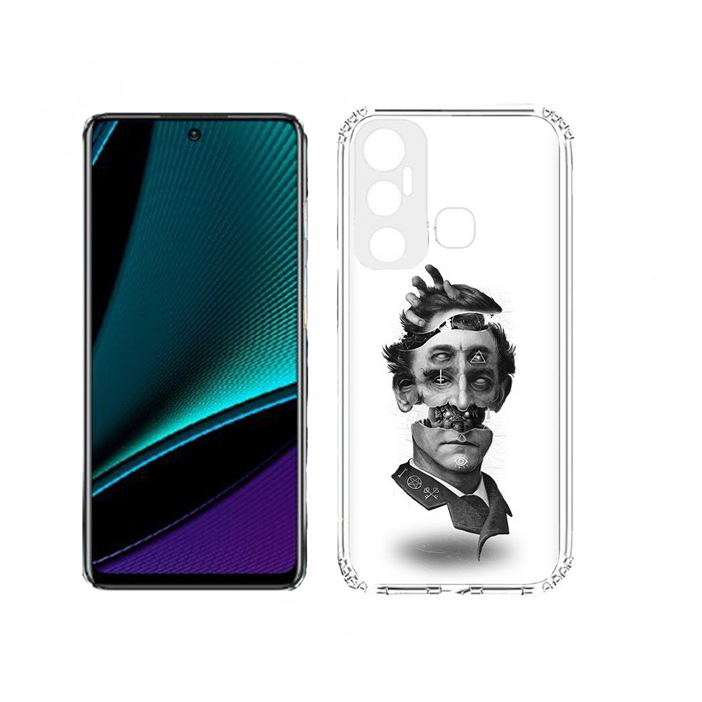 

Чехол MyPads страшное лицо абстракция для Infinix Hot 11, Прозрачный, Tocco
