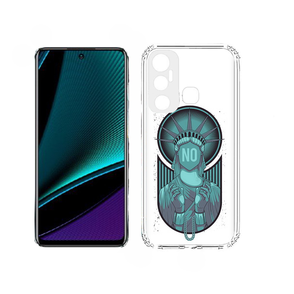 

Чехол MyPads статуя свободы зеленый для Infinix Hot 11, Прозрачный, Tocco