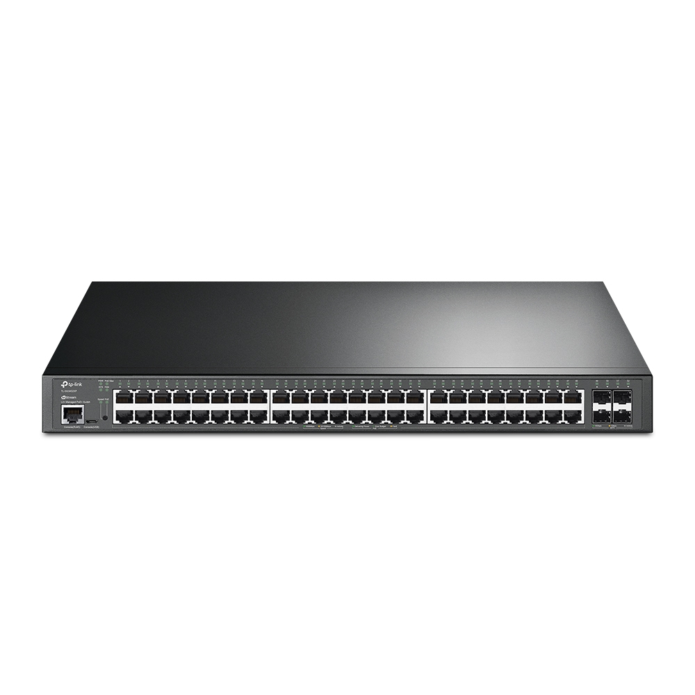 JetStream 48-Port Gigabit and 4-Port 10GE SFP+ L2+ Managed Switch with 48-Port PoE+