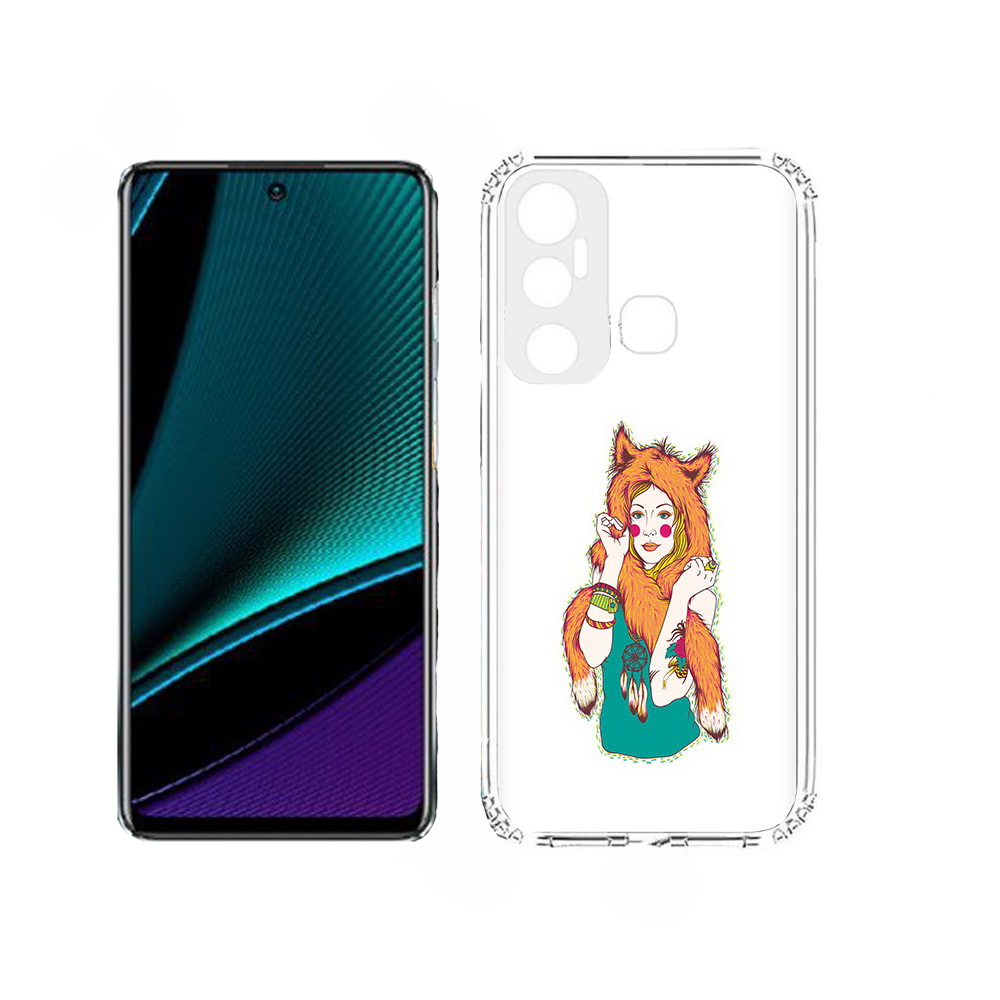 

Чехол MyPads Девушка лиса для Infinix Hot 11, Прозрачный, Tocco