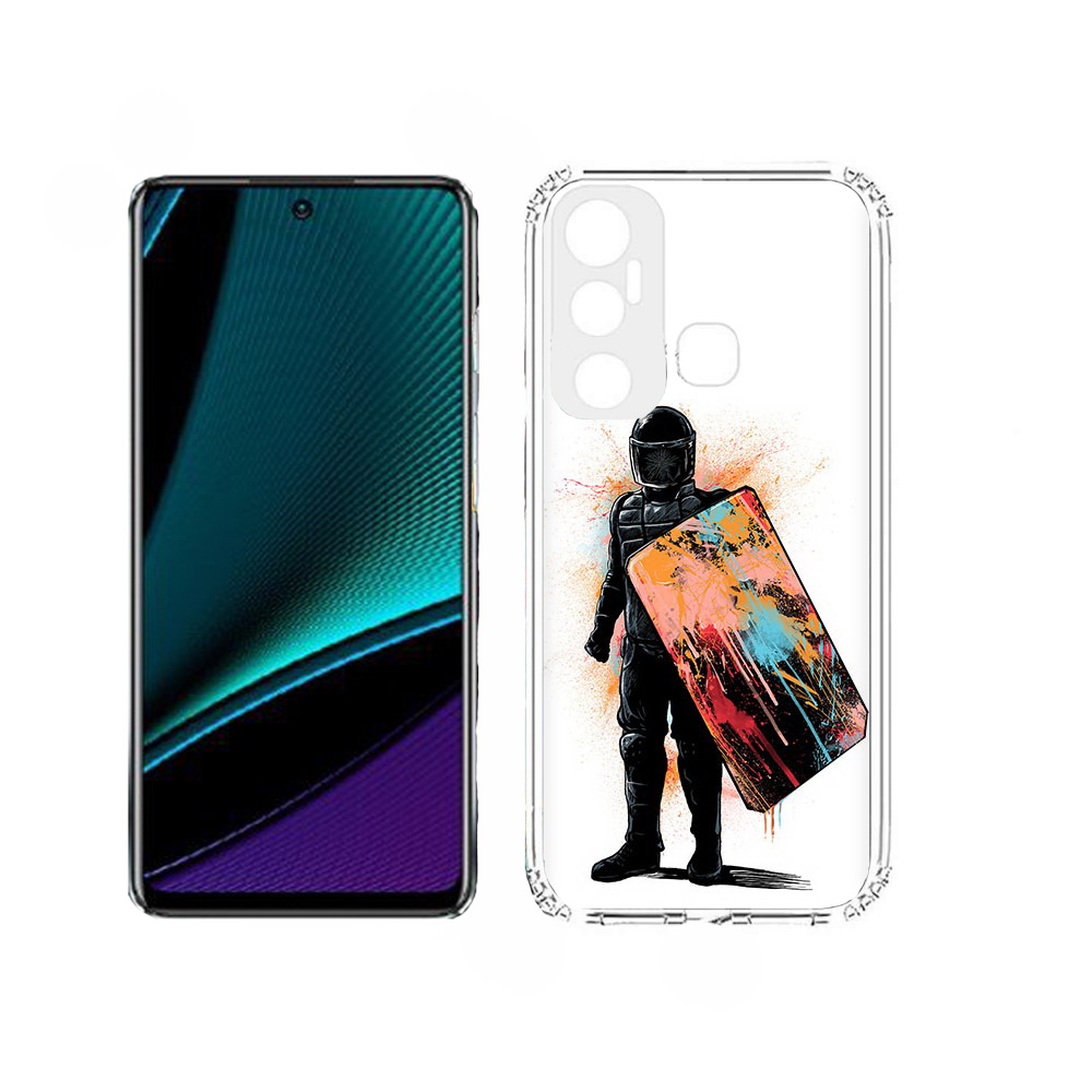 

Чехол MyPads солдат с красочным щитом для Infinix Hot 11, Прозрачный, Tocco