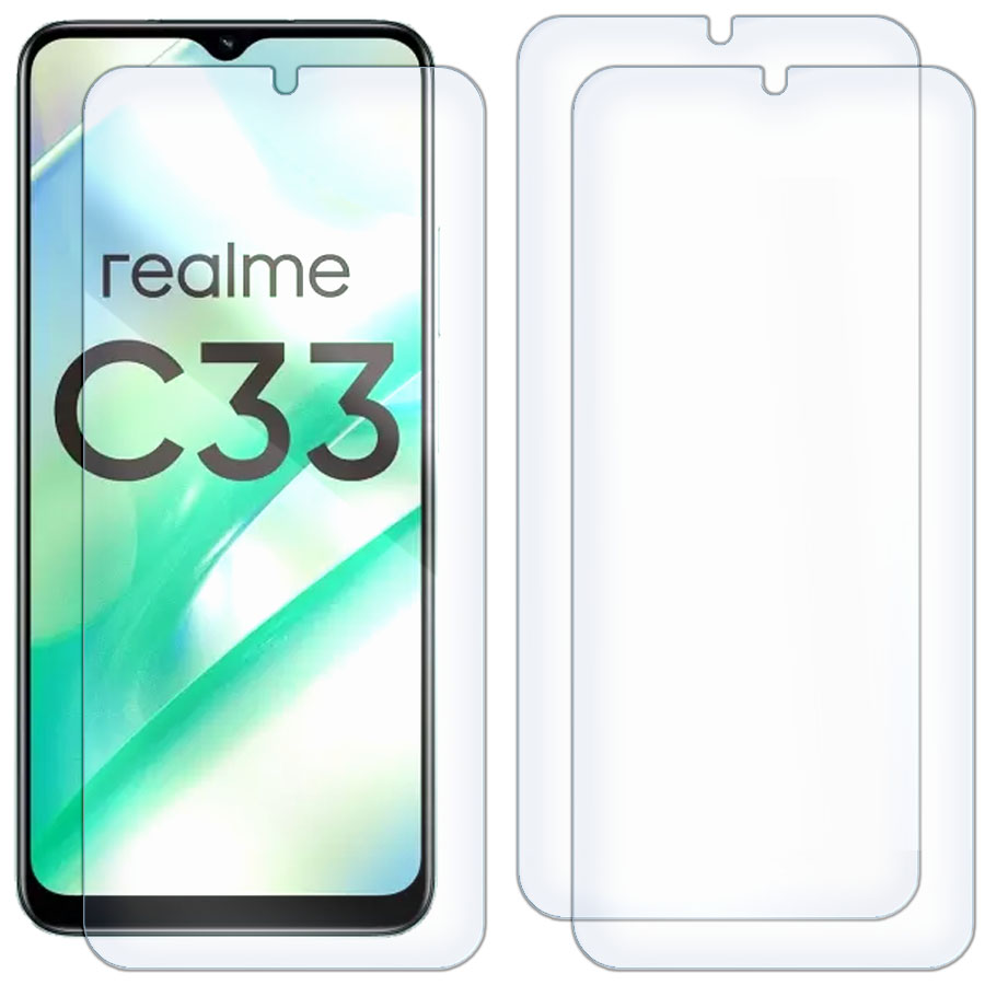 

Комплект из 3-x защитных гибридных стекол Krutoff для Realme C33