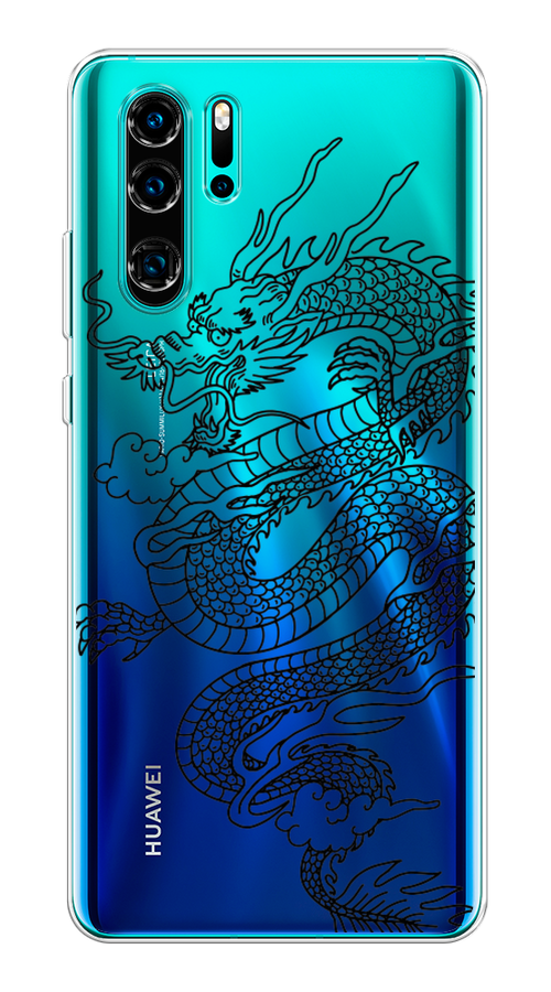 

Чехол на Huawei P30 Pro "Большой китайский дракон", Черный;серый, 67650-1