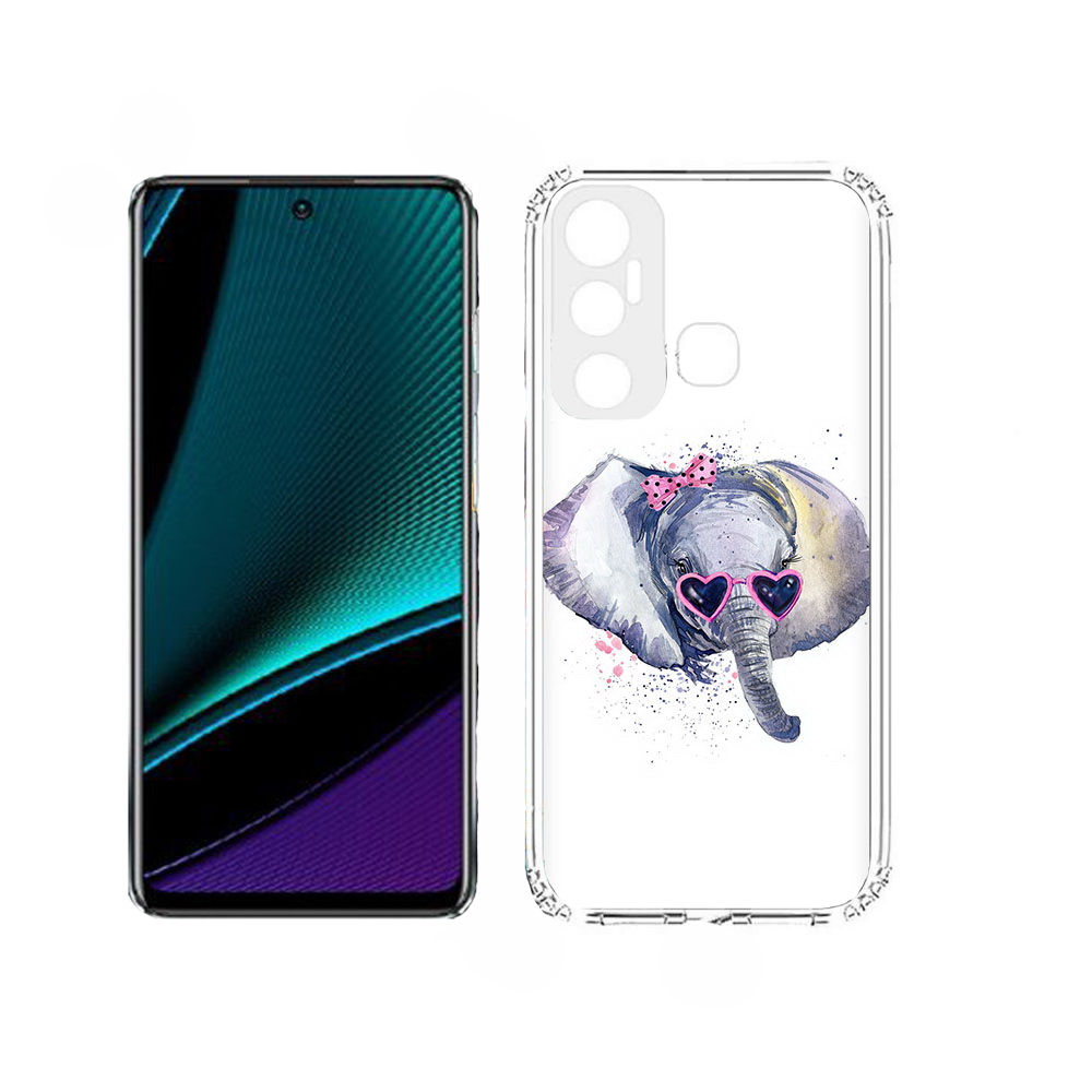 

Чехол MyPads слоник в очках для Infinix Hot 11, Прозрачный, Tocco