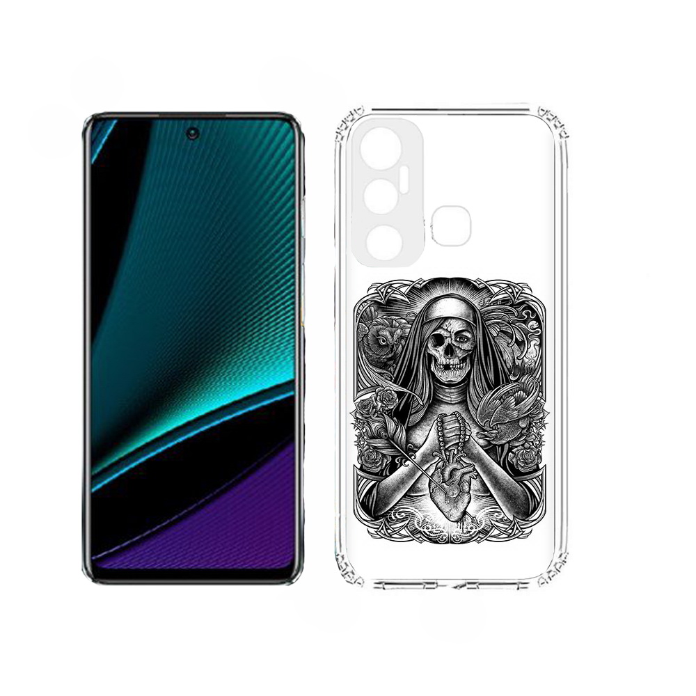 

Чехол MyPads скелет с сердцем для Infinix Hot 11, Прозрачный, Tocco