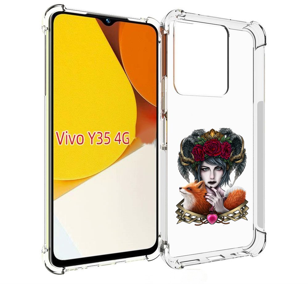 

Чехол MyPads девушка с лисой для Vivo Y35 4G 2022 / Vivo Y22, Прозрачный, Tocco