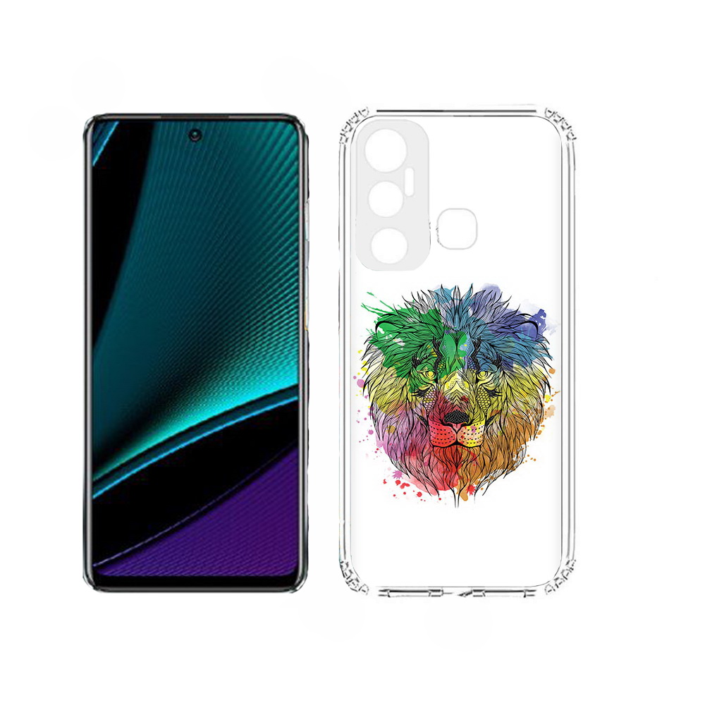 

Чехол MyPads разноцветный гордый лев для Infinix Hot 11, Прозрачный, Tocco