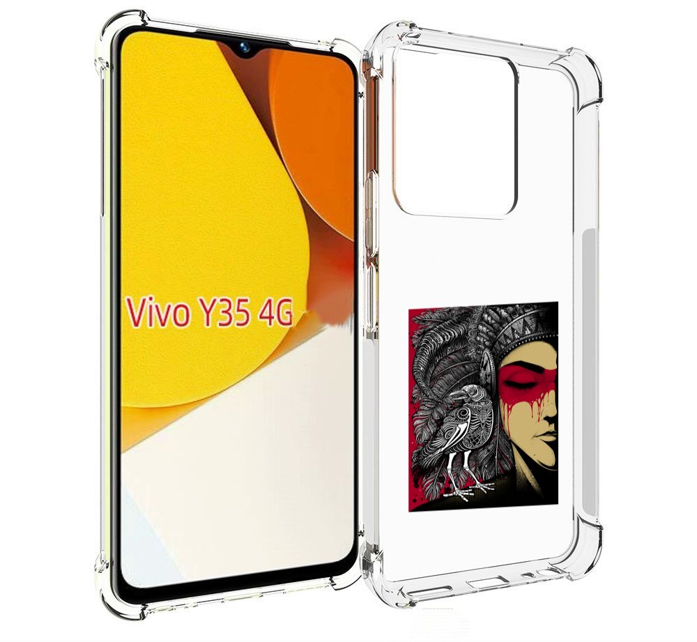 

Чехол MyPads девушка с вороном в абстракции для Vivo Y35 4G 2022 / Vivo Y22, Прозрачный, Tocco
