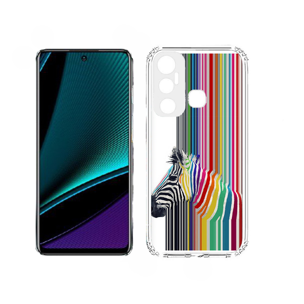 

Чехол MyPads радужная зебра для Infinix Hot 11, Прозрачный, Tocco