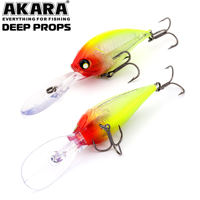 

Воблер Akara Deep Props 70F 23 гр 4/5 oz 2,8 in A51, Разноцветный, Deep Props