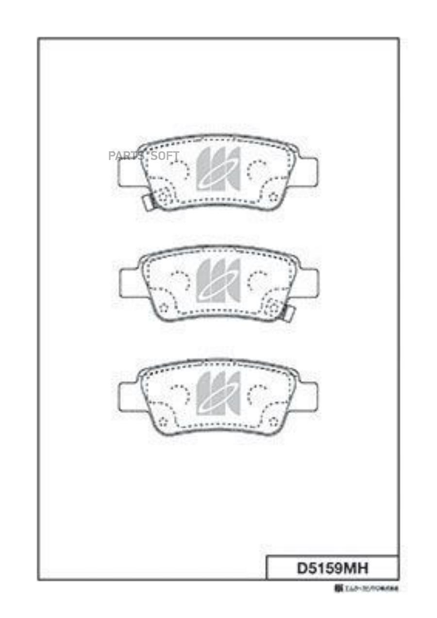 

Тормозные колодки Kashiyama задние с антискрипной пластиной D5159MH