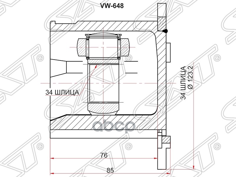 

Шрус Внутренний Audi A4 01-08/A6 99-11/A8 02-10 Sat арт. VW-648