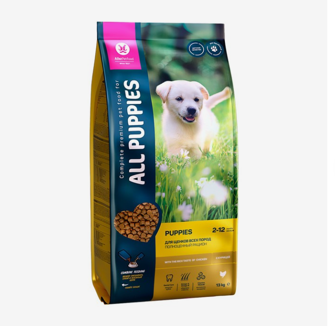 

Сухой корм для щенков All Puppies, курица, 13 кг