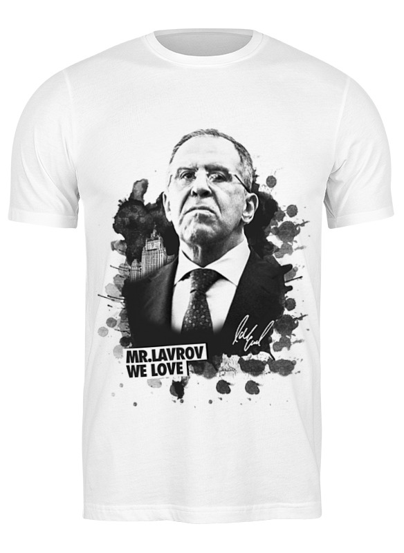 

Футболка мужская Printio Mr. lavrov we love белая L, Белый, Mr. lavrov we love