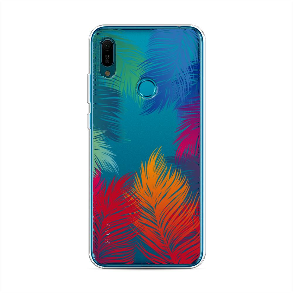 фото Чехол awog "рамка из перьев" для huawei y6 2019