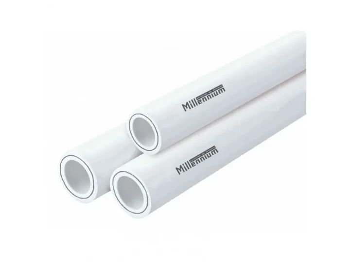 

Труба армированная алюминием 20х3,4 PN25 Millennium 6 метров, Белый, труба пп