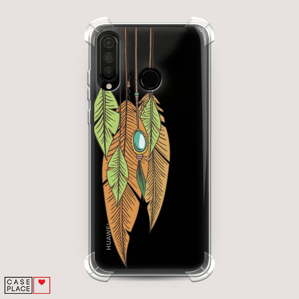 

Чехол Awog на Huawei P30 Lite "Оберег перья", Коричневый, 67951-1