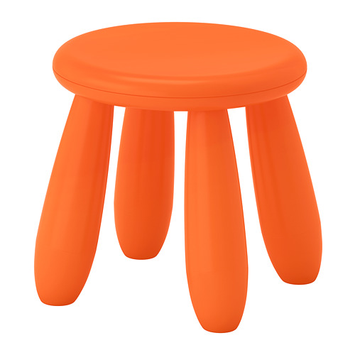 Табурет детский IKEA MAMMUT, оранжевый, 903.653.59