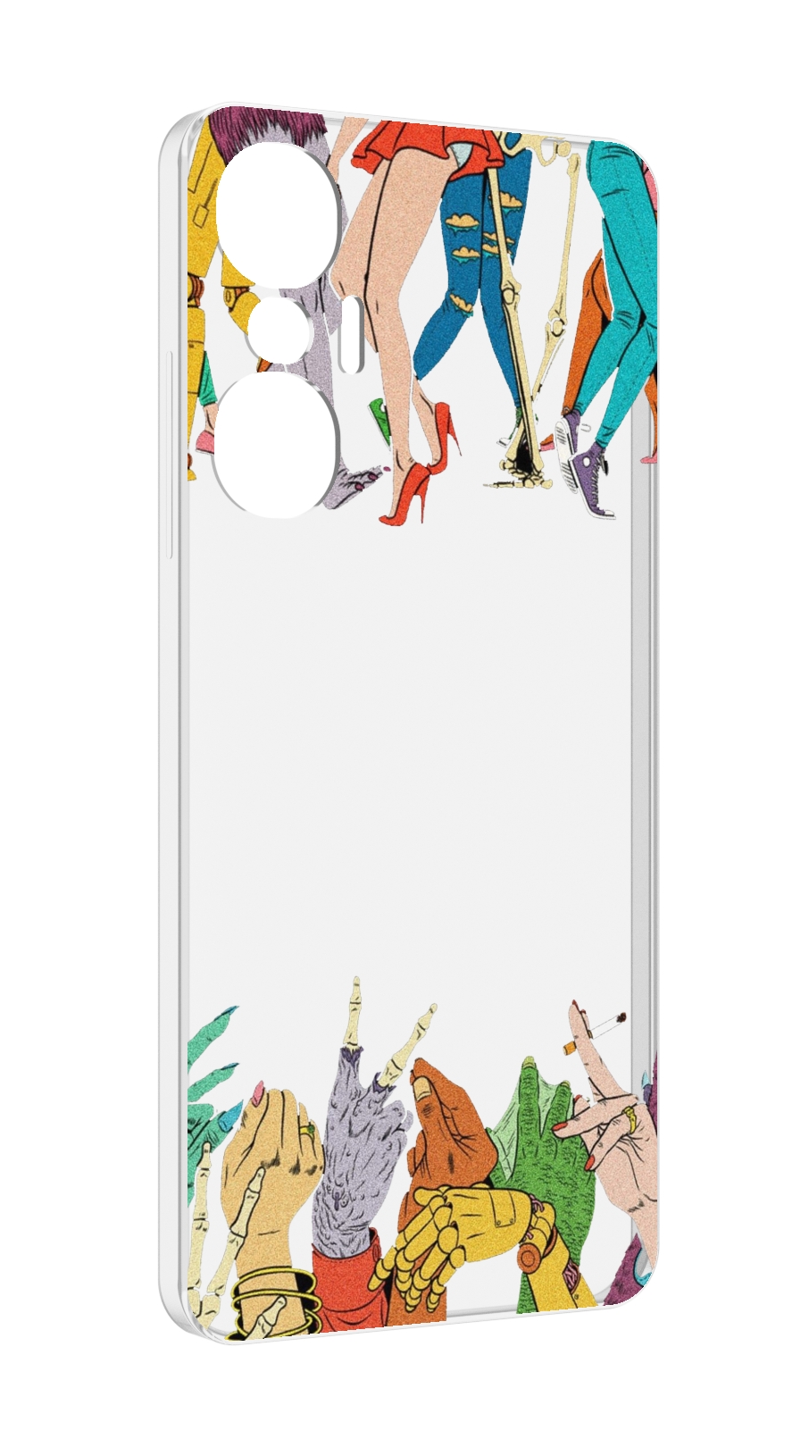 

Чехол MyPads разные персонажи пальчики для Infinix Hot 20S противоударный, Tocco