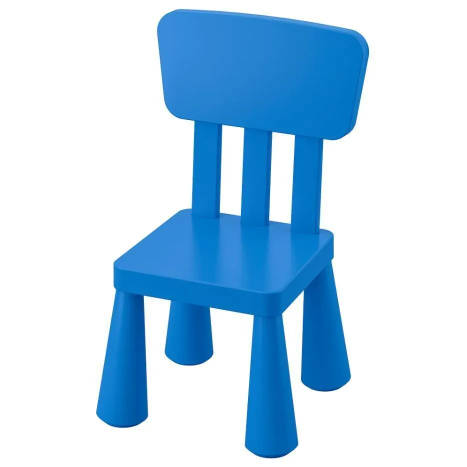 Детский стул IKEA MAMMUT, синий, 003.653.49