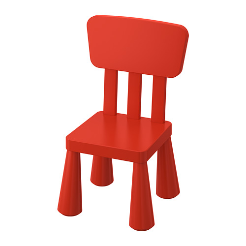 Детский стул IKEA MAMMUT, красный, 203.653.67