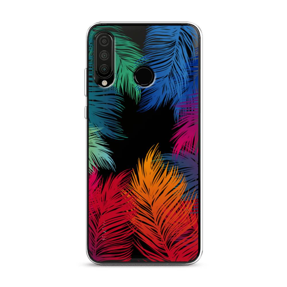 фото Чехол awog "рамка из перьев" для huawei p30 lite