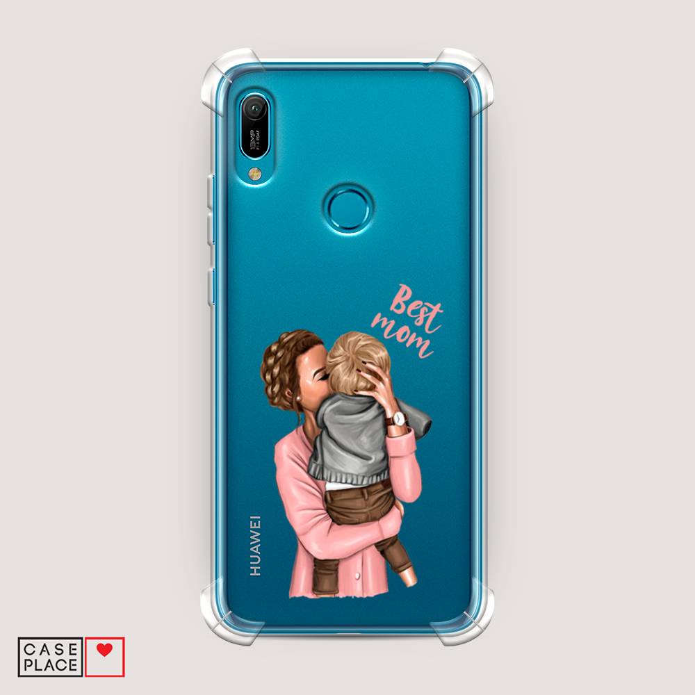 

Чехол Awog на Huawei Y6 2019 "Мама с малышом", Розовый;коричневый;бежевый, 68651-1