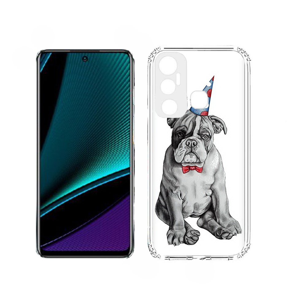 

Чехол MyPads праздничный щенок для Infinix Hot 11, Прозрачный, Tocco