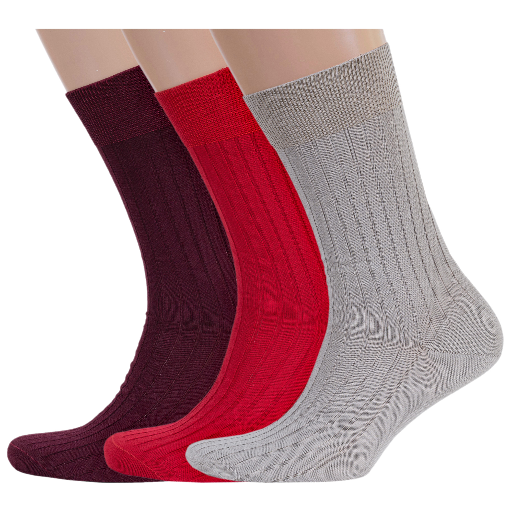 

Комплект носков мужских Rusocks 3-М3-11001 бордовых; красных; бежевых 25, 3-М3-11001