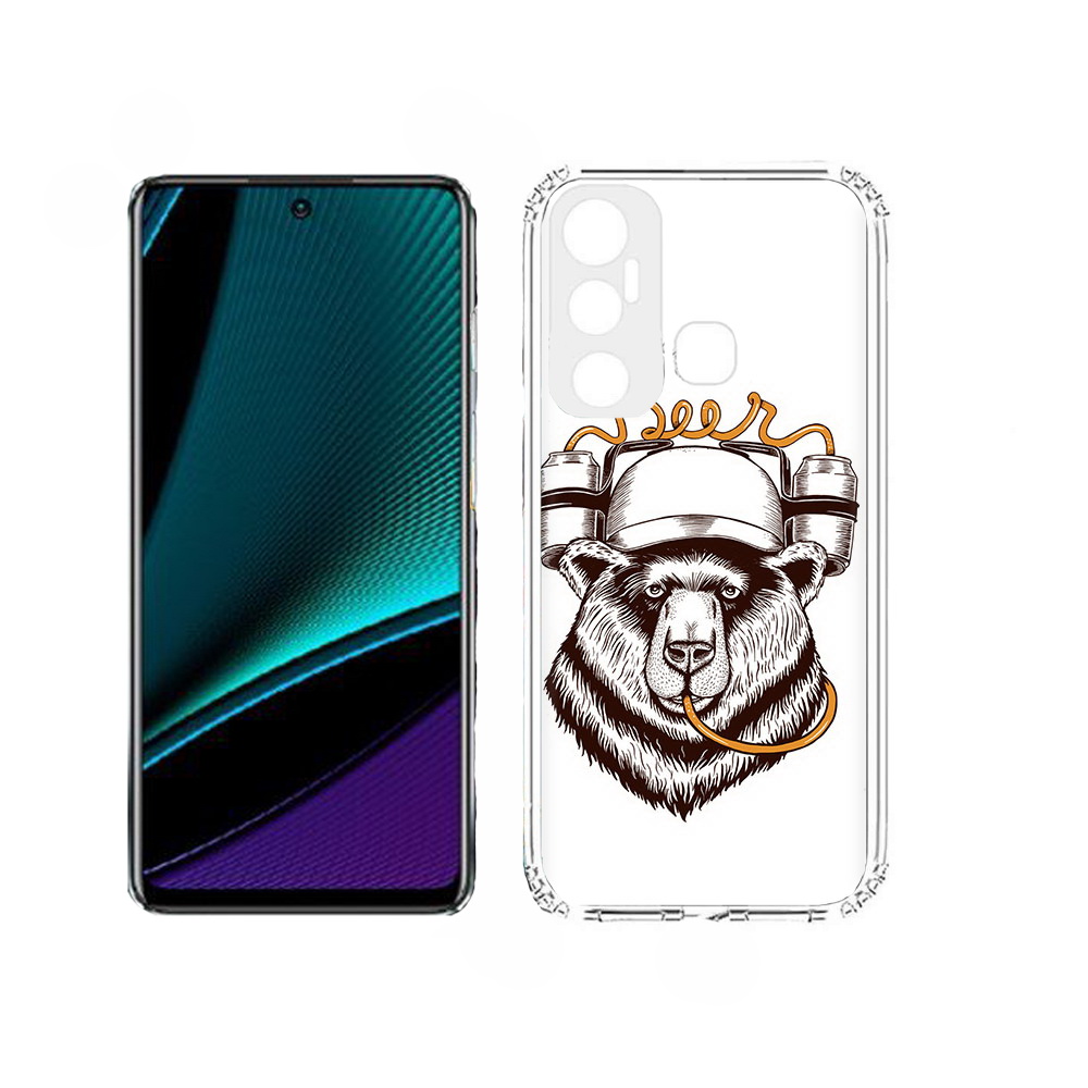

Чехол MyPads пивной медведь для Infinix Hot 11, Прозрачный, Tocco