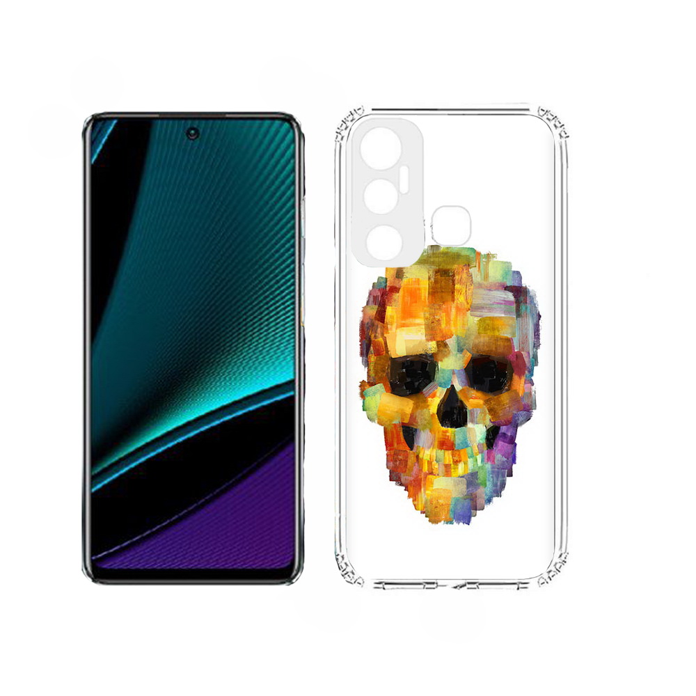 

Чехол MyPads нарисованный череп для Infinix Hot 11, Прозрачный, Tocco
