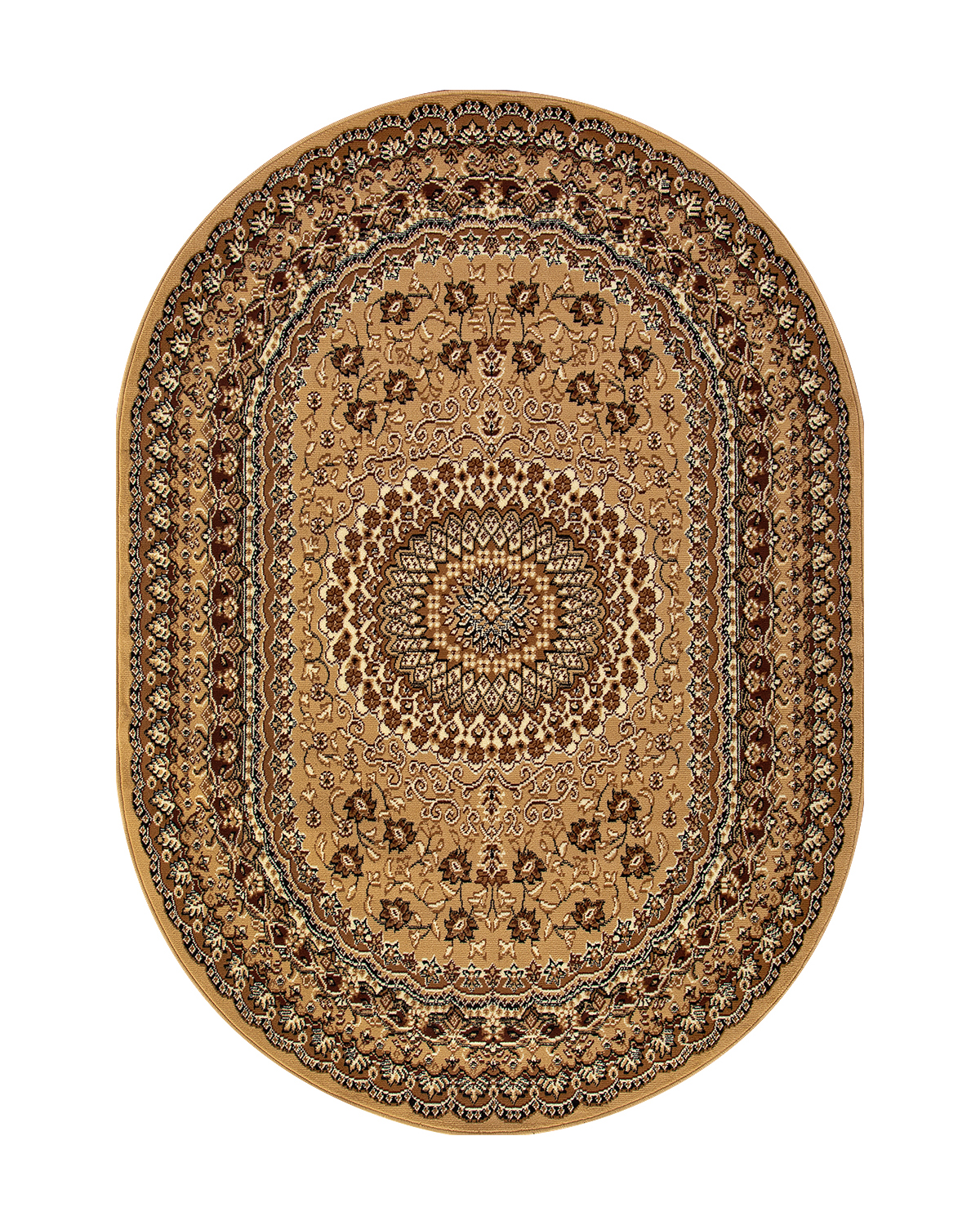 

Ковёр Merinos Laguna 80x150 овальный бежевый D504