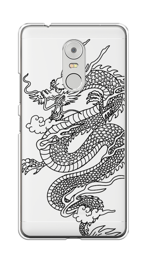 

Чехол на Lenovo K6 Note "Большой китайский дракон", Черный;серый, 112250-1