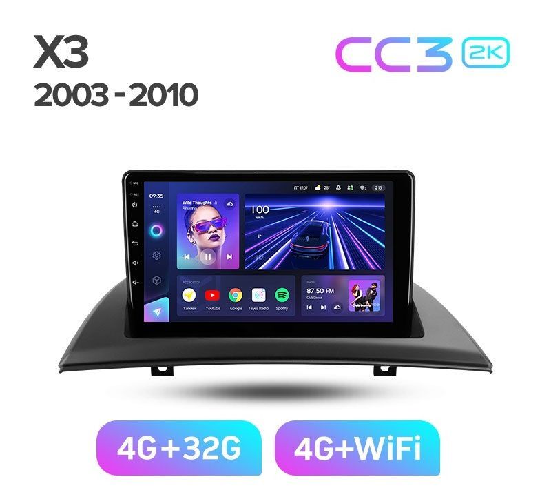 Магнитола Teyes BMW X3 E83 2003-2010 г CC3 2K 432ГБ 3589000₽