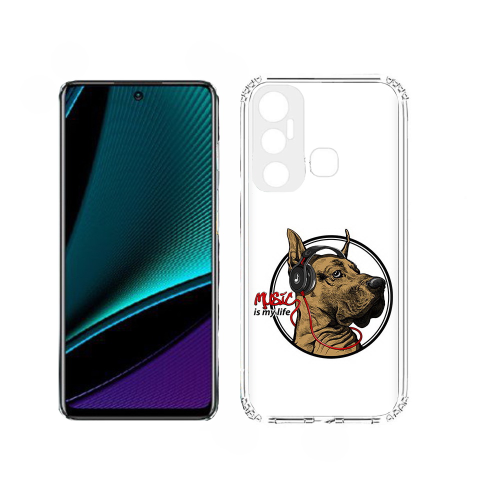 

Чехол MyPads музыкальная собака для Infinix Hot 11, Прозрачный, Tocco