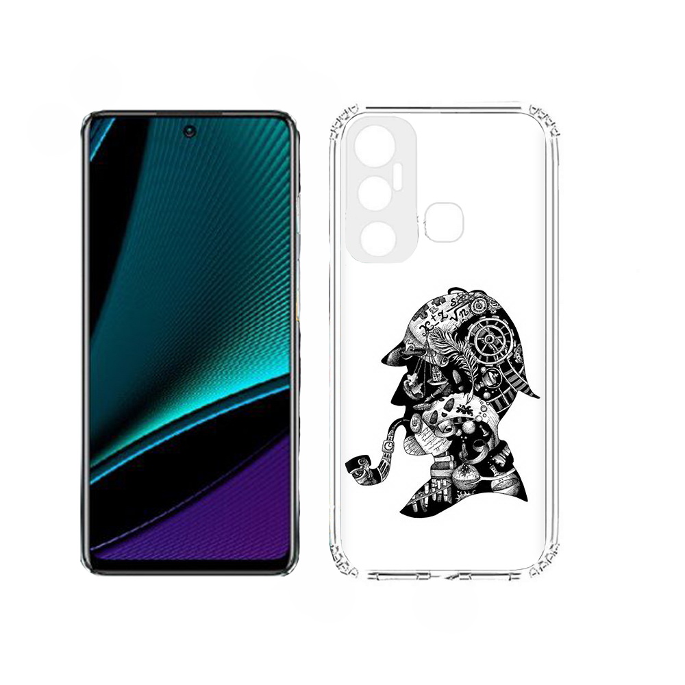 

Чехол MyPads мужчина с трубкой абстракция для Infinix Hot 11, Прозрачный, Tocco