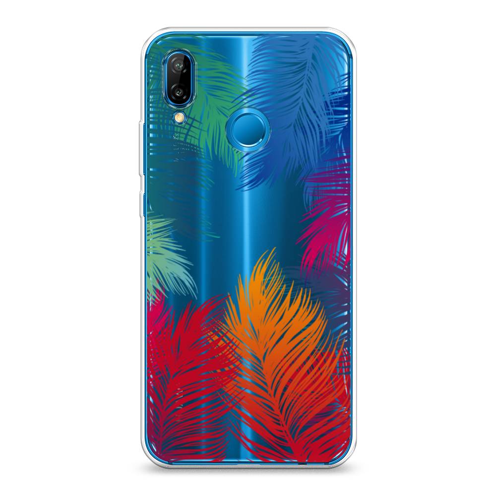 фото Чехол awog "рамка из перьев" для huawei p20 lite