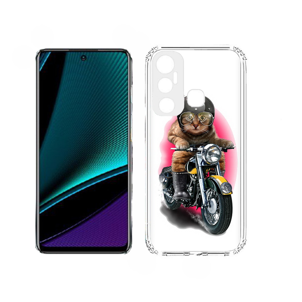 

Чехол MyPads мото-кот для Infinix Hot 11, Прозрачный, Tocco