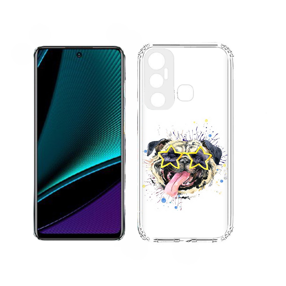 

Чехол MyPads мопс боксер для Infinix Hot 11, Прозрачный, Tocco
