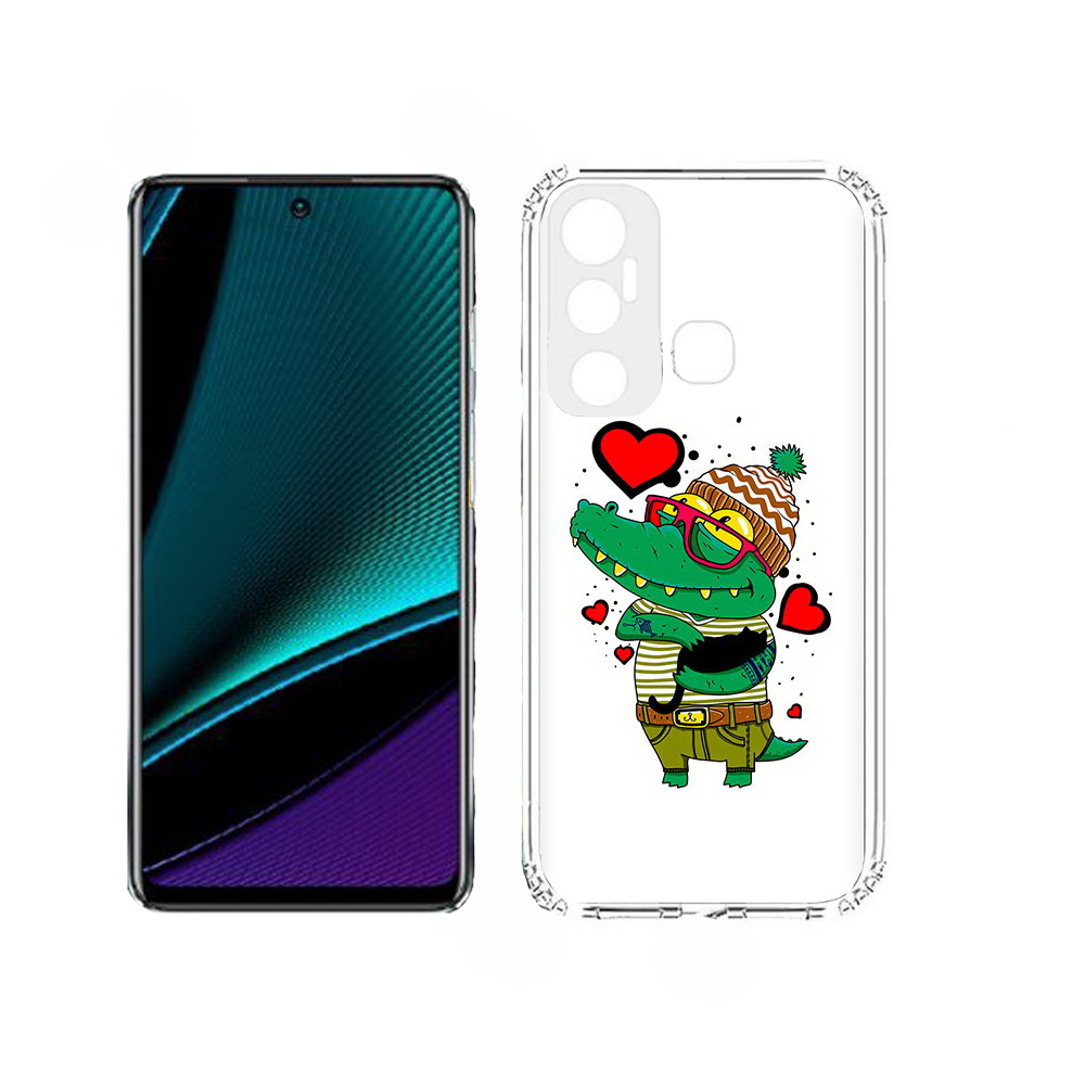 

Чехол MyPads Влюбленный крокодил для Infinix Hot 11, Прозрачный, Tocco