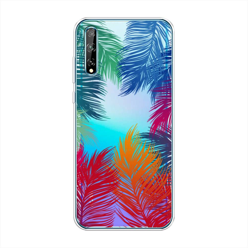 

Чехол Awog на Huawei P Smart S "Рамка из перьев", Красный, 6103550-4