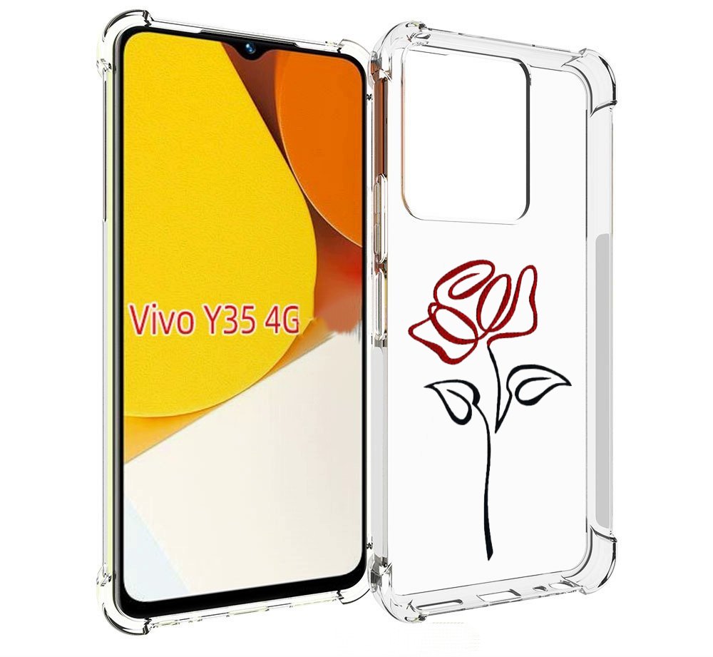 

Чехол MyPads цветок в одну линию для Vivo Y35 4G 2022 / Vivo Y22, Прозрачный, Tocco